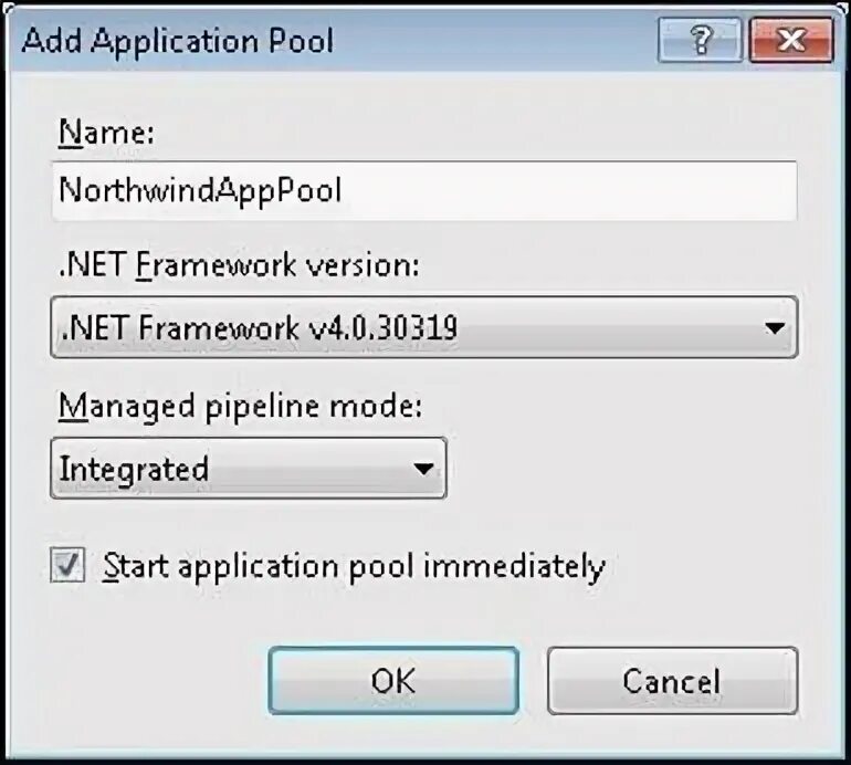 Application pool. Wcf service application.