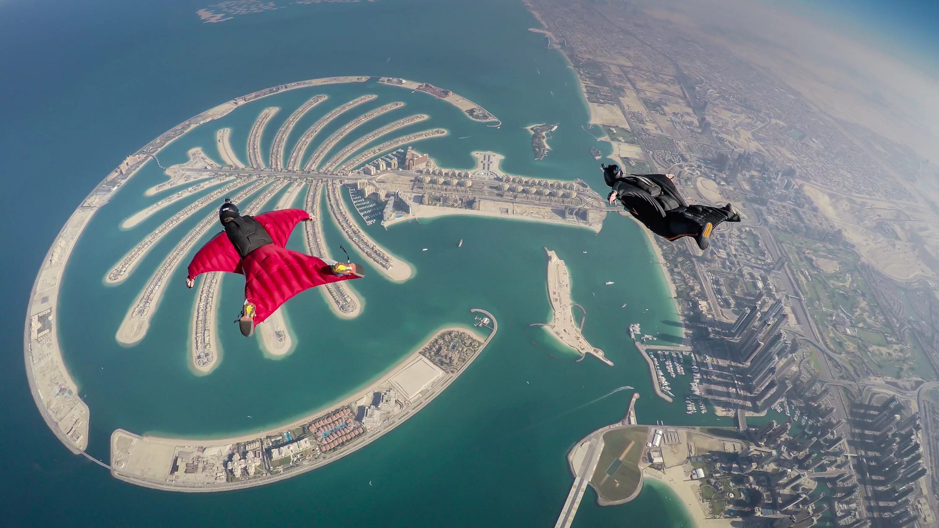 Вингсьют Дубай. Скайдайв Дубай Skydive Dubai. Пальма Джумейра с парашюта. Прыжок с Бурдж Халифа.