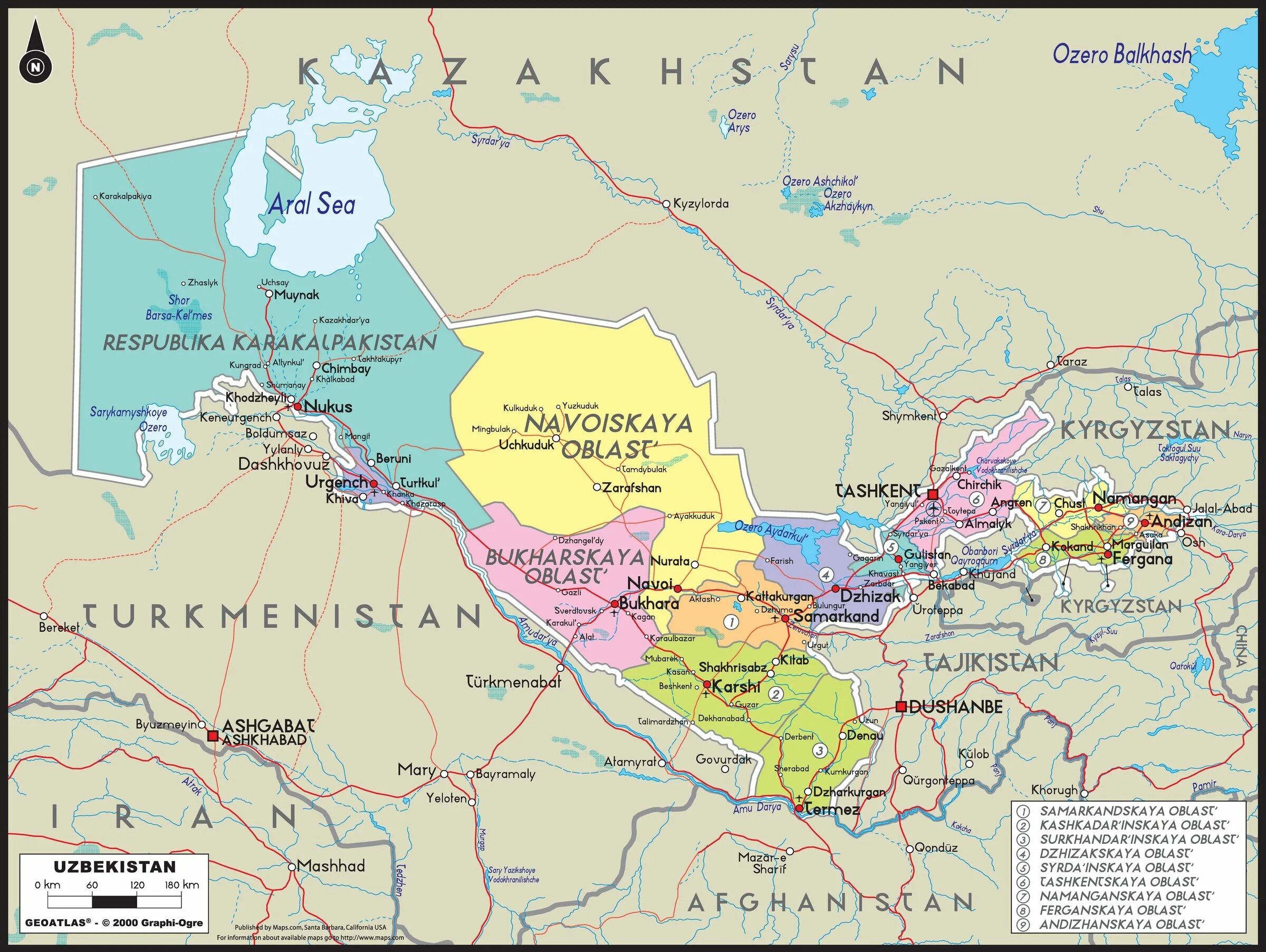 Узбекистан на политической карте. Политическая карта Узбекистана. Политико административная карта Узбекистана. Географическая карта Узбекистана с районами.