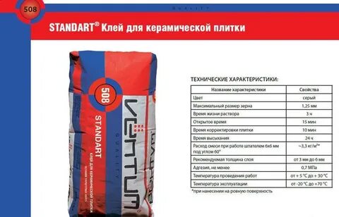 Клей плиточный техническая характеристика