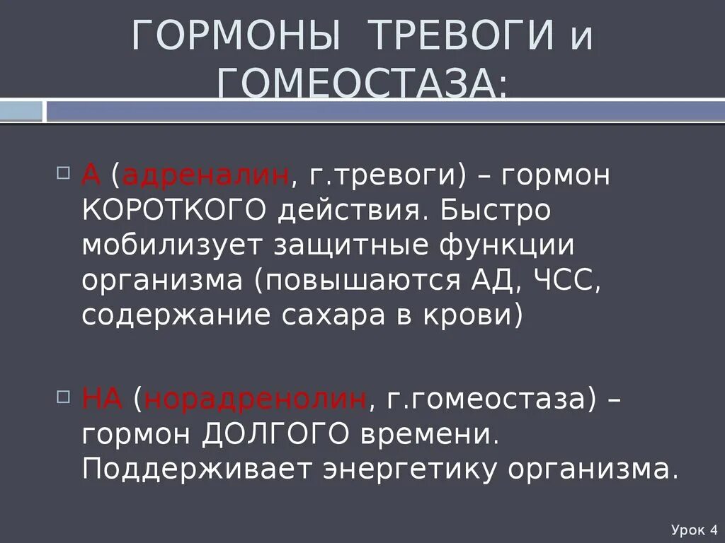 Гормоны вызывающие тревогу