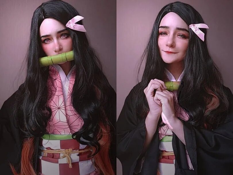 Незуко косплей. Olyashaa nezuko. Nezuko Kamado Cosplay. Nezuko Kamado косплей. Nezuko cosplay