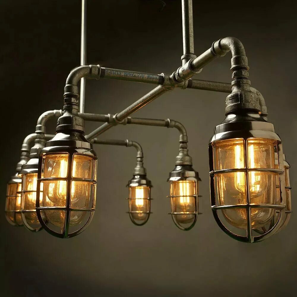 люстра из профильной трубы в стиле лофт. люстра из металла своими руками. светильник из металла. люстра холодная ковка. светильник из металлических труб.