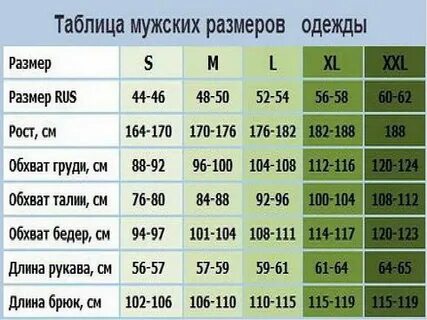 56 58 какой размер мужской