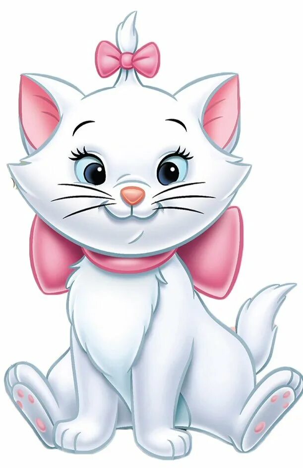 Детские картинки котик. Коты Аристократы кошечка Мари. Aristocats Disney кошечка Мари. Мультяшные котята. Белая кошечка с розовым бантом.