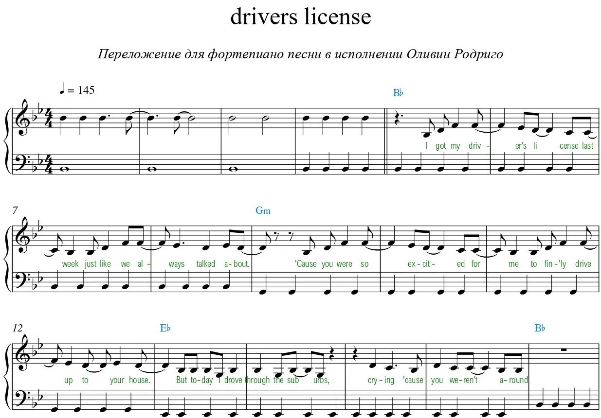 Drivers license родриго. Drivers license ноты. ноты пианино drivers license.