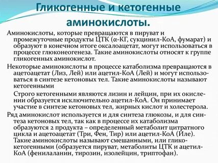 Гликогенные аминокислоты это