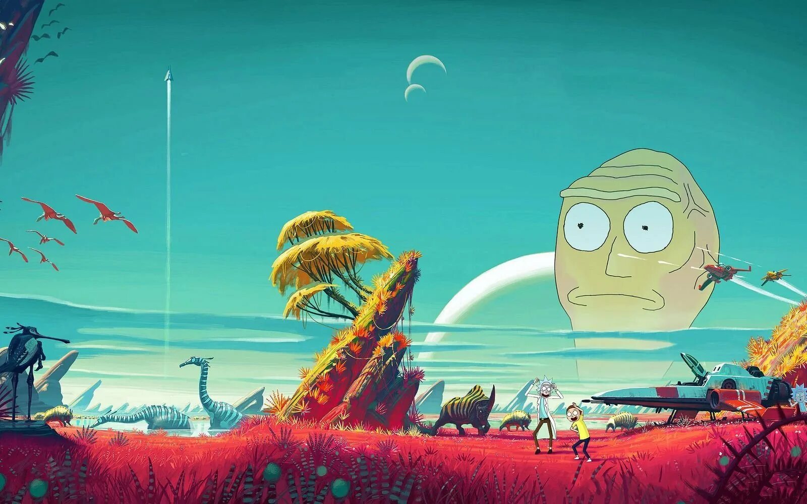 Rick and morty another. Рик и Морти 4к. Рик и Морти no mans Sky. Арт Рик и Морти 4к. Рик и Морти обои 4k.