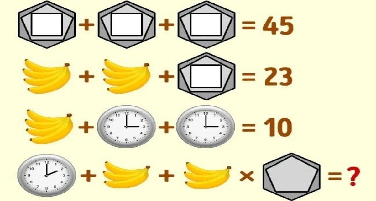 Тест на iq 10. Тесты. Логика. Задачи на логику в картинках. Интересные задачки в картинках. Задача на логику с бананами и часами.