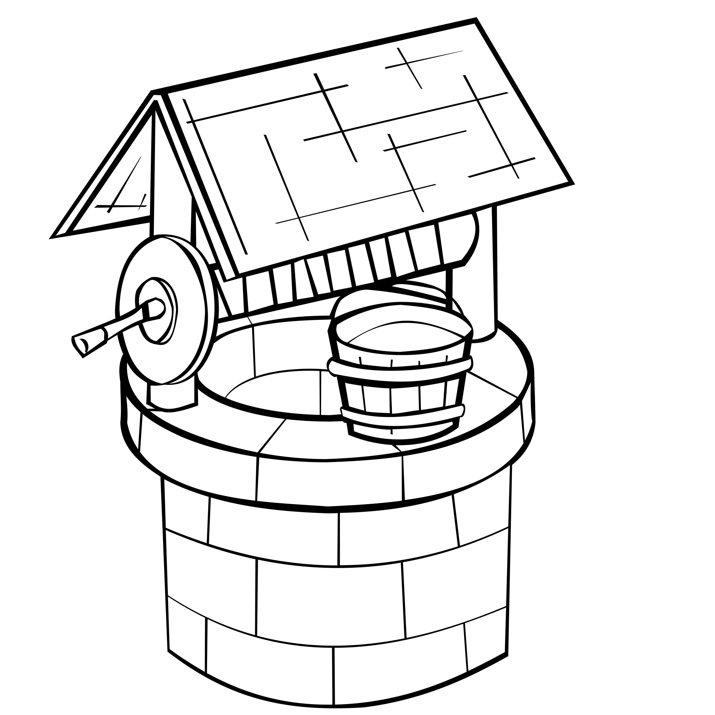 Картинка колодец для детей. Колодец раскраска. Колодец вектор. Колодец эскиз. Колодец раскраска для детей.