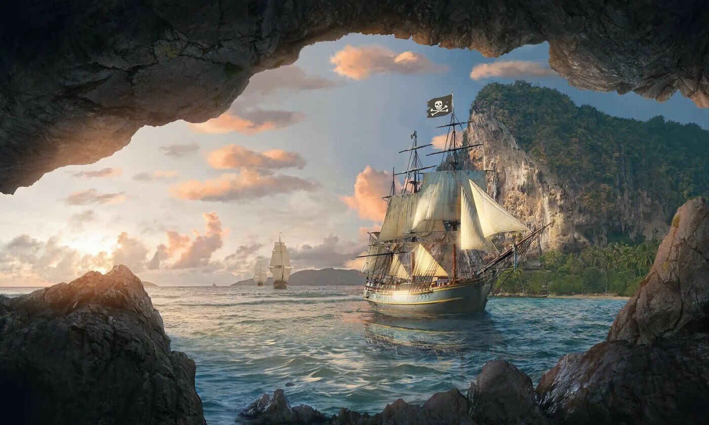 Skull and bones игра корабли. Старинные парусники. Пиратский корабль. Корабль в море. Пиратский корабль.