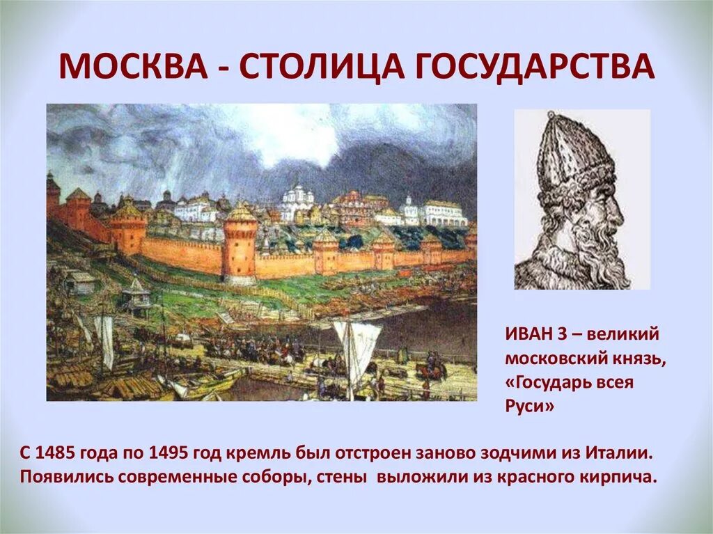 В каком году москва стала столицей страны. Первый Московский Кремль 1156. Красный кирпичный Московский Кремль при Иване 3.