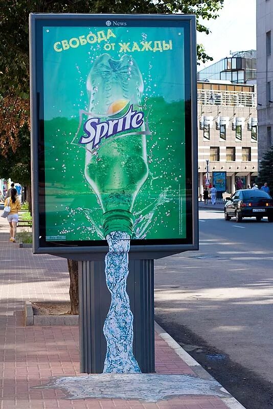 креативные рекламные щиты. реклама примеры. рекламные баннеры сша. имитация рекламы. наружная реклама газировки.
