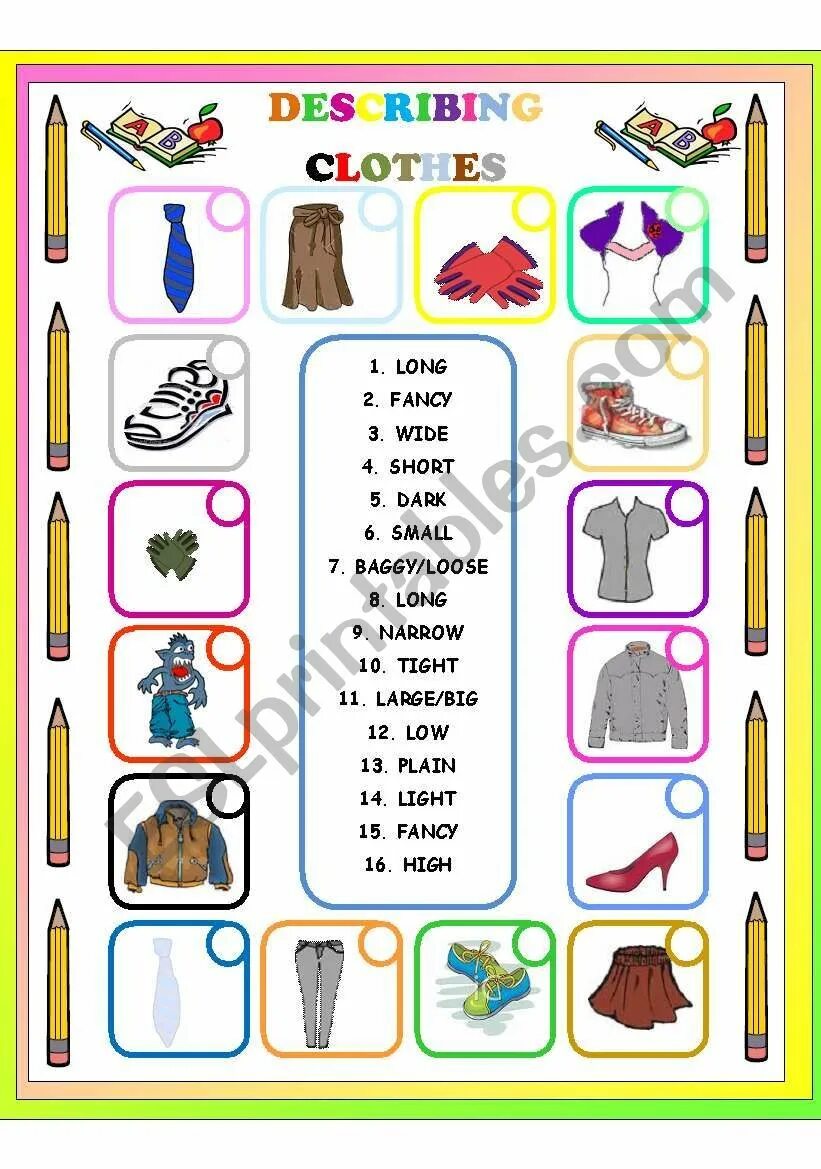 Прилагательные describing clothes. Describe clothes for Kids. Describing clothes order of adjectives таблица. Describing clothes Worksheets.