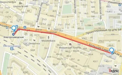 Большая семеновская на карте москвы