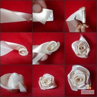 Фото инструкция цветы из лент