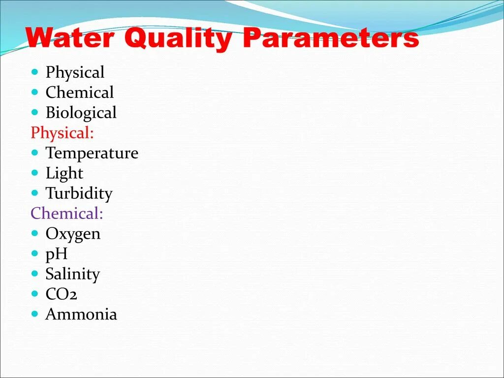 Quality parameters. Quality parameters