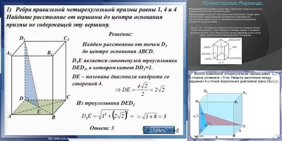 вершины четырехугольной призмы