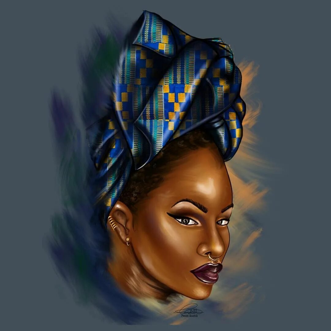 Тату негритянки. Портрет в африканском стиле. Афроамериканка рисунок. Портрет африканской девушки.