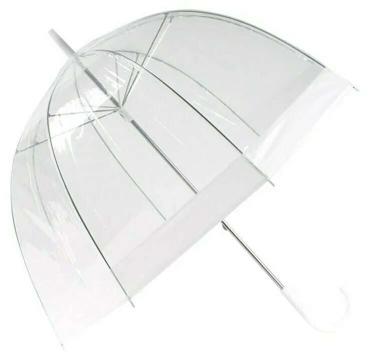 Прозрачные зонтики купить. Эврика 94861 White. Зонт прозрачный. Зонт прозрачный купол. Зонт-трость прозрачный.