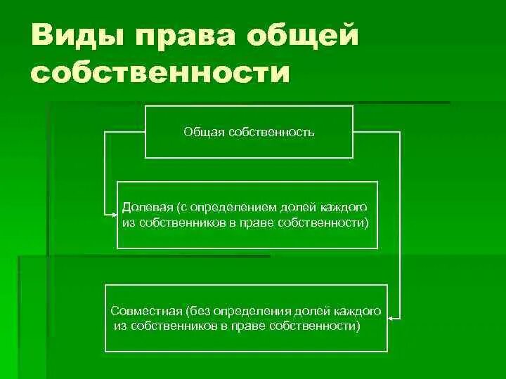 Право общей собственности виды. Право общей собственности примеры