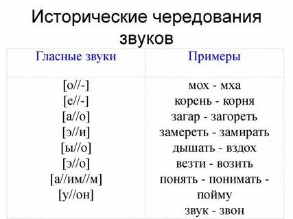 Виды чередований в русском языке
