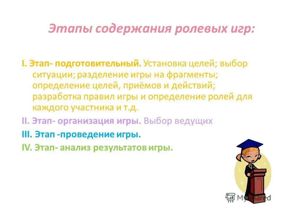 Содержание ролевых игр. Содержание ролевых игр