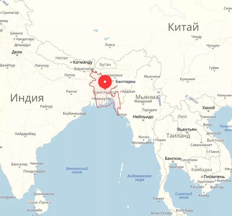 Где находится бангладеш на карте