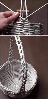 Маленькая корзинка из бумажной лозы