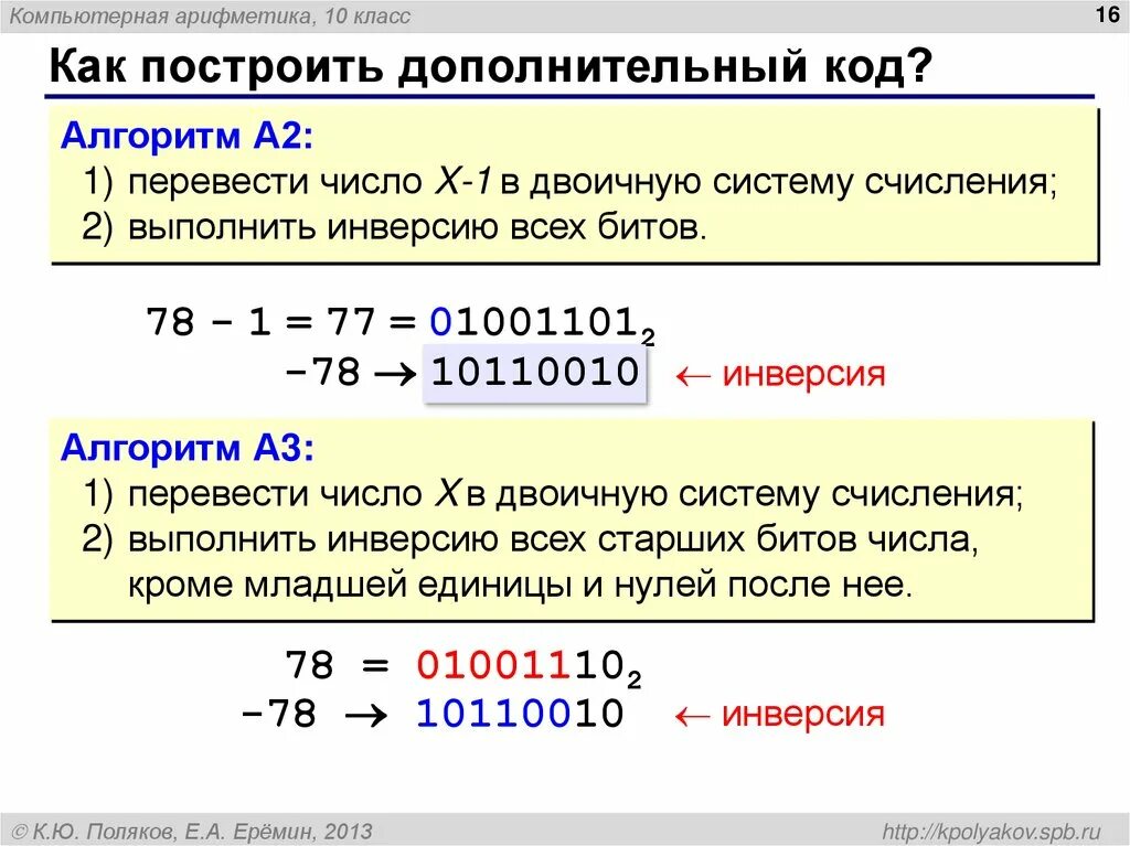 Алгоритмы с битами. Дополнительный код в двоичной системе. Представление числа в дополнительном коде. Двоичная система счисления дополнительный код. Инверсия двоичного числа.