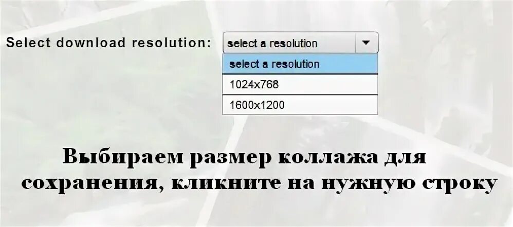 Selected resolution. Selected resolution