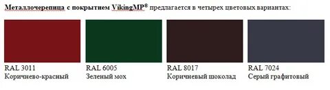 Рал металлочерепица цвета