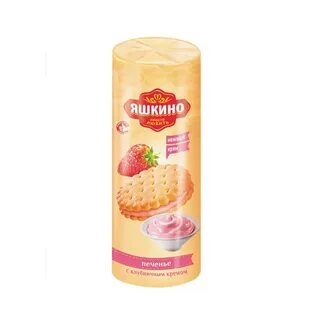 Печенье затяжное с клубничным кремом
