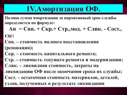 Как определяется срок амортизации