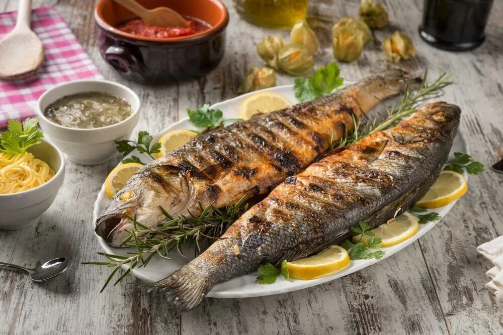 Окунь морской на решетке рецепт
