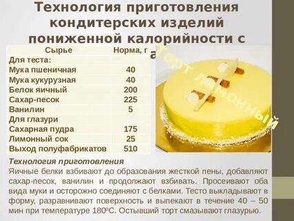 Технология приготовления кондитерских изделий