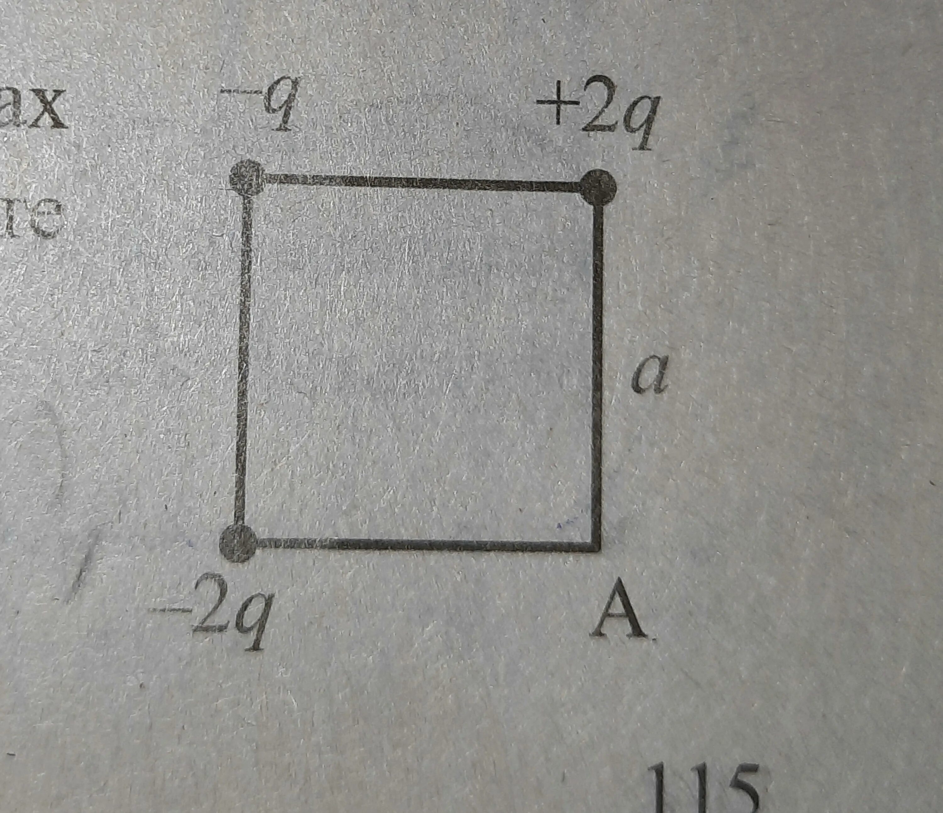 Три заряда -2q -q +2q расположены. Заряды в Вершинах квадрата. Вершина квадрата. Три заряда -2q -q +2q расположены в Вершинах квадрата со стороной а.