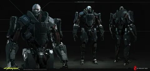 Concept art of Adam Smasher from the video game Cyberpunk 2077 by Marek Mad...