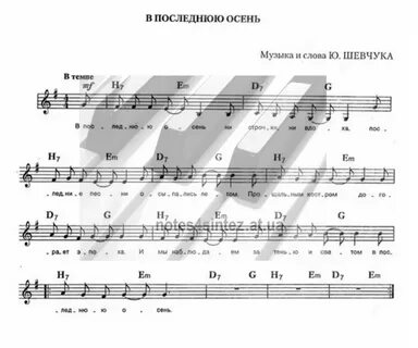Жизнь похожа на позднюю осень аккорды
