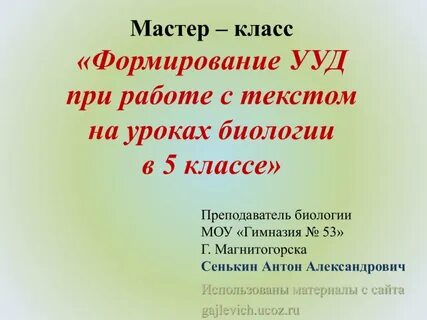 Мастер класс уроки литературы