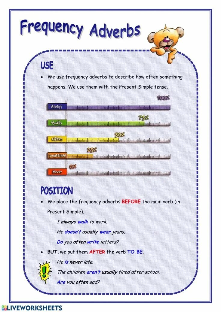 Adverbs of Frequency. Наречия частотности Worksheets. Наречия частотности в present simple Worksheets. Present simple adverbs of Frequency. Adverb pdf