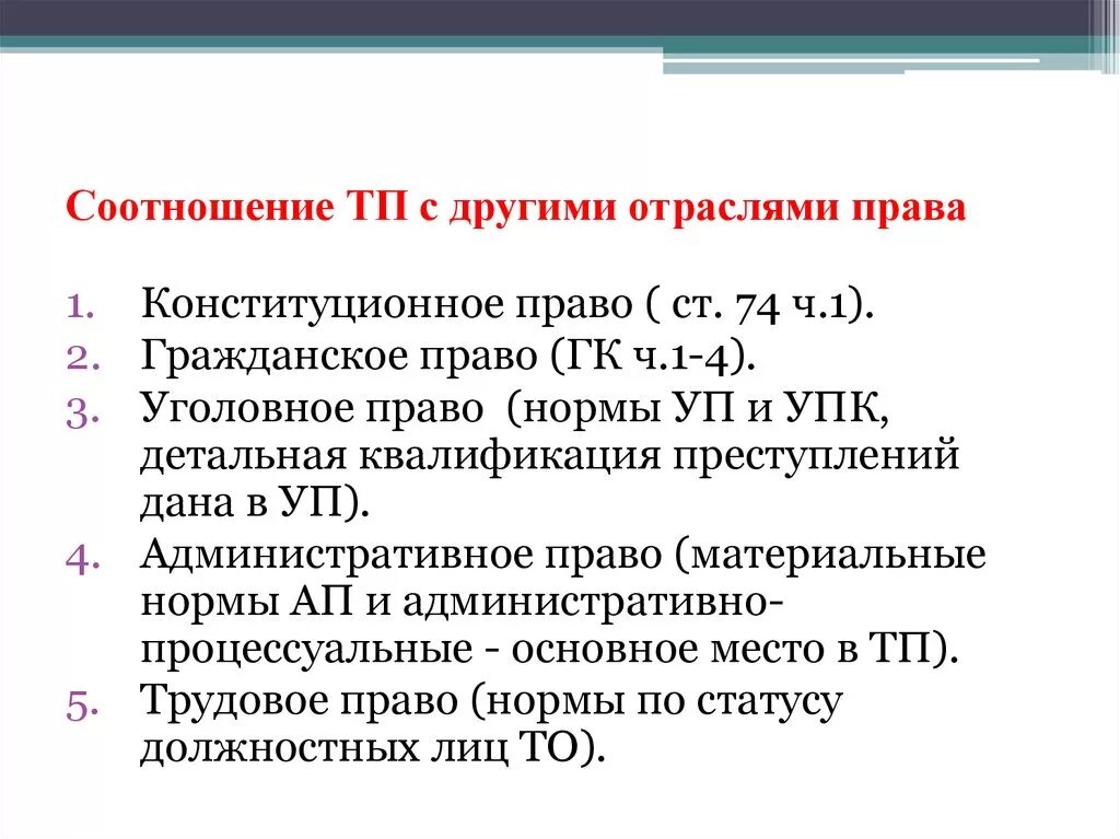 Соотношение административное право с другими отраслями.