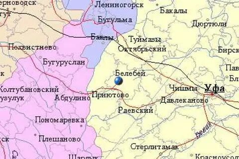 Туймазы белебей расстояние