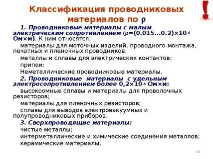Проводниковые материалы виды