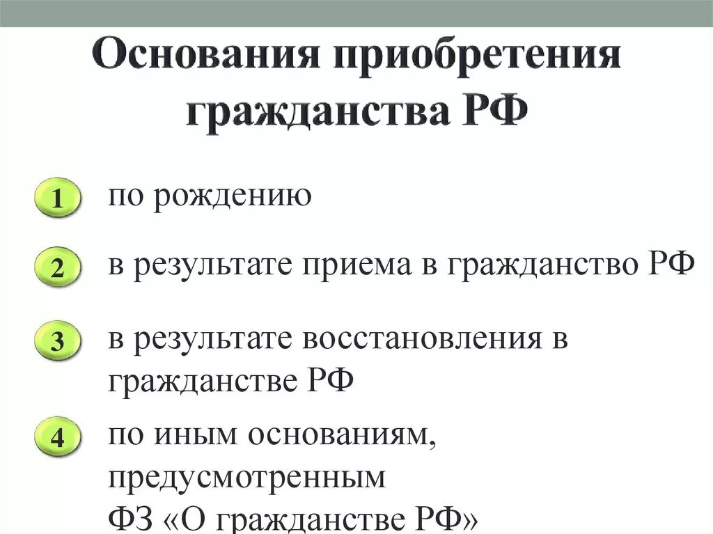 Что можно назвать основанием. Основания приобретения гражданства РФ натурализация. 2. Основания приобретения гражданства РФ.. Основание приобретения российского гражданства таблица. Три основания приобретения гражданства Российской Федерации..