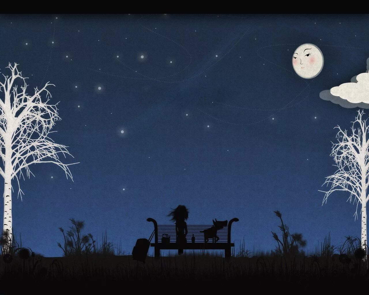 Lonely moon. Лето ночи. Скамейка Луна. Ночь иллюстрация. Луна скамейка ночь.
