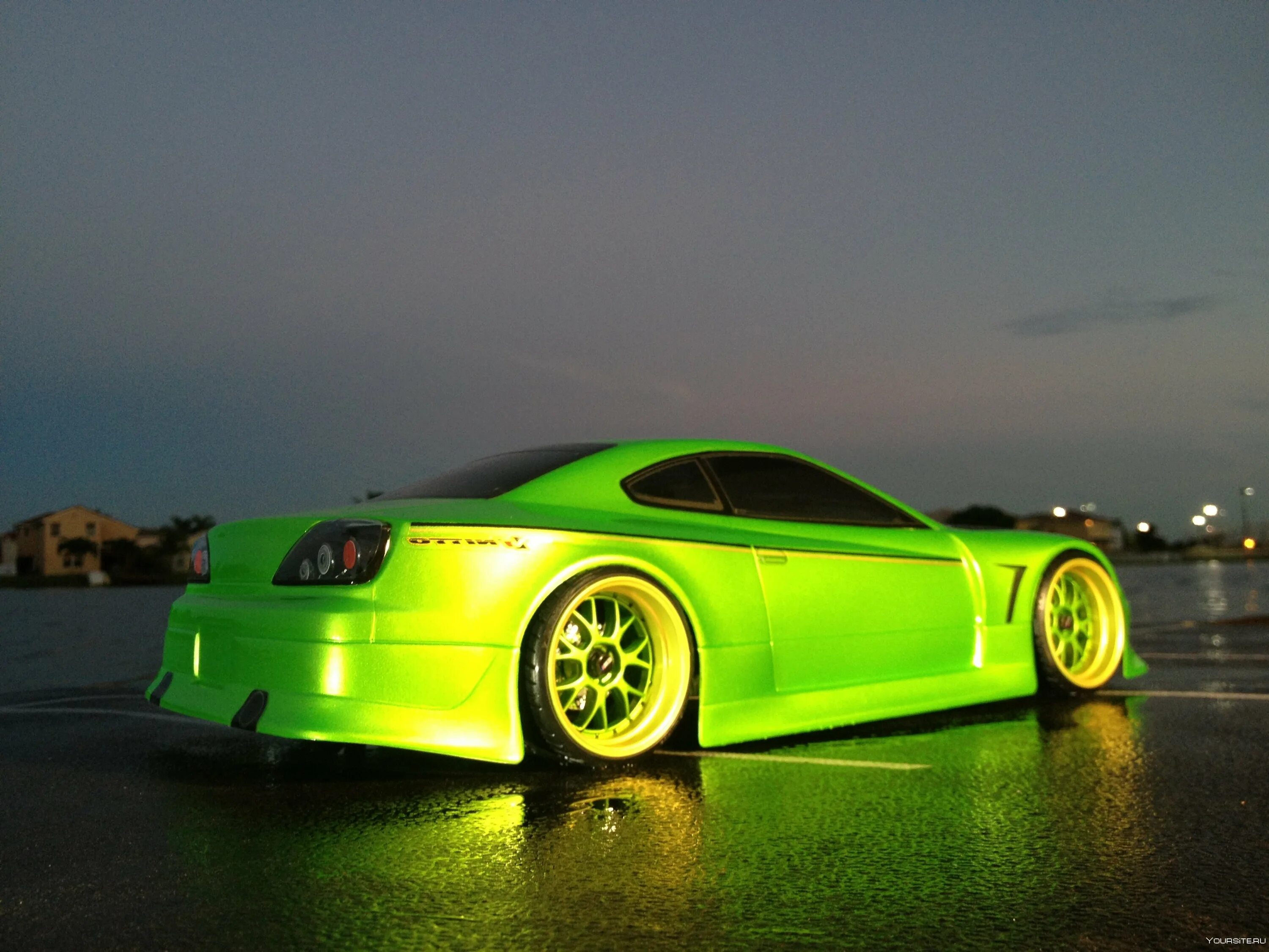 Кислотные машины. Nissan Silvia s15 зеленая. Nissan Silvia Custom.