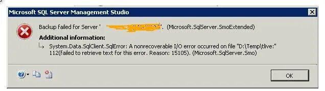 Ms sql error. Backup failed sql. произошла ошибка ввода вывода. ms sql management studio error. sql ошибка мем.