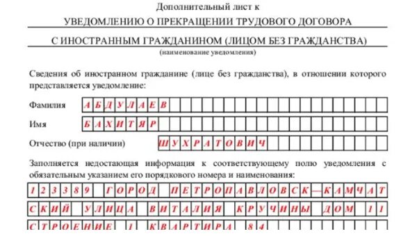 Подача уведомлений в 2024 г. Уведомление в МВД О расторжении трудового договора с иностранцем. Образец трудового договора 2021 иностранным гражданином уведомление. Edtljvktybt j ghtrhfotybb nheljdjuj ljujdjhf c byjcnhfyysv UHF;lfybyjv. Образец заполнения уведомления о расторжении трудового договора.