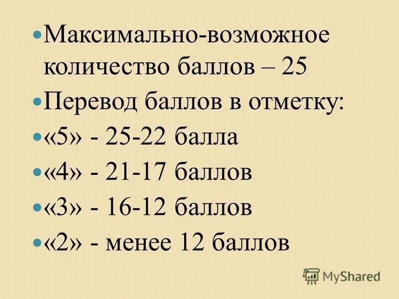 Как переводится 25. 17 Баллов из 25. Максимально возможное число. 12 Баллов из 17.